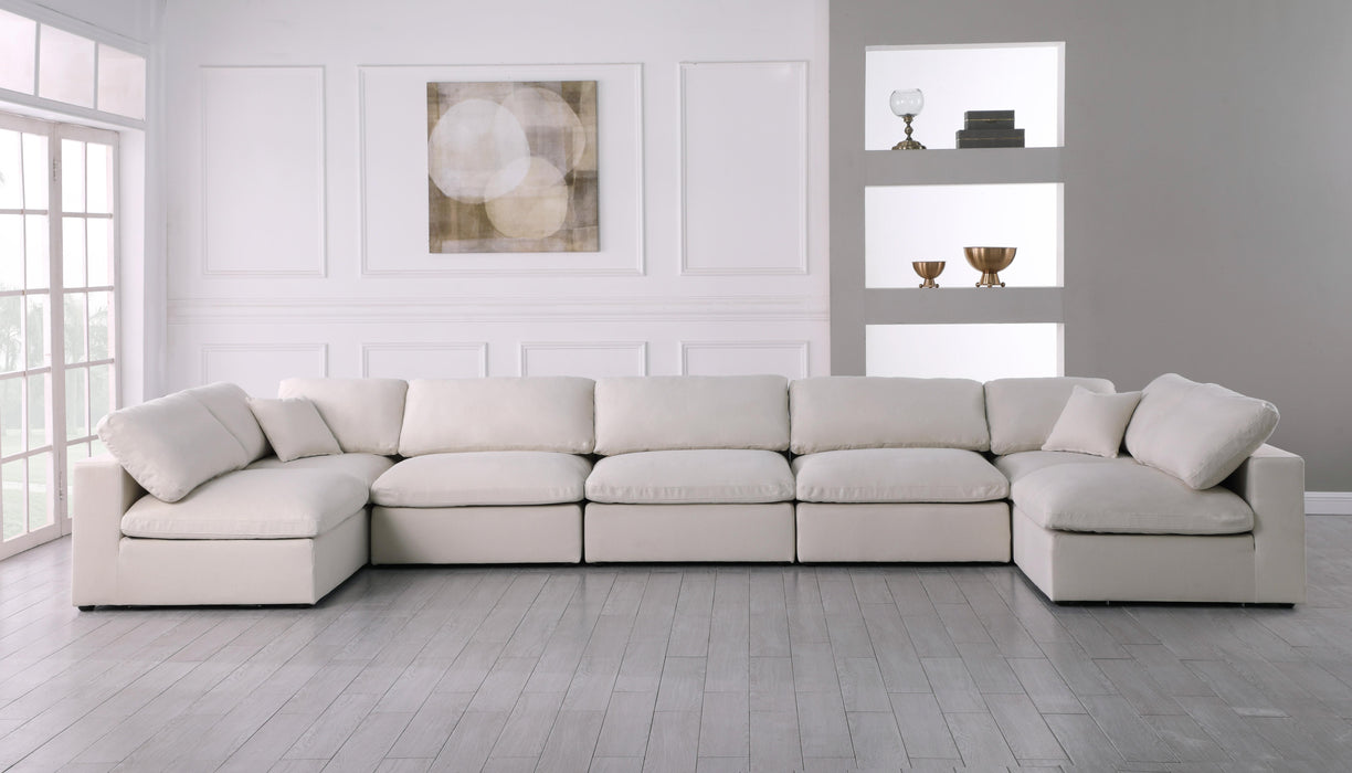 Serene Cream Linen Fabric Deluxe Cloud Modular Sectional - Royal Furniture & Gifts (MI) - Multi Location