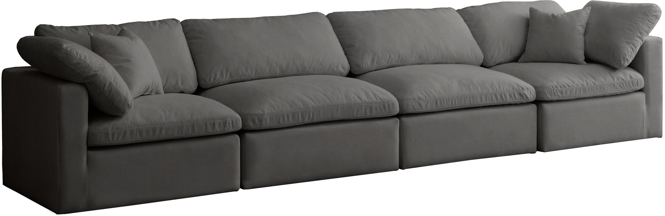 Plush Grey Velvet Standard Cloud Modular Sofa - Royal Furniture & Gifts (MI) - Multi Location