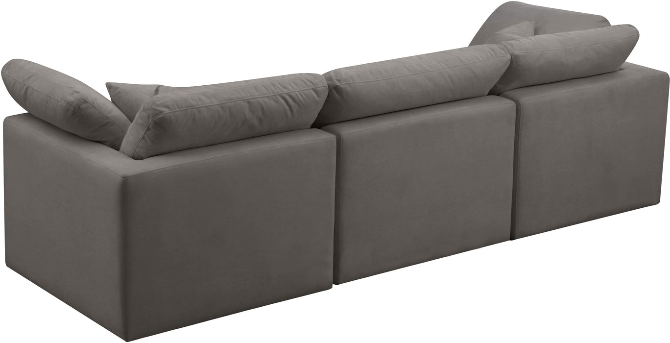 Plush Grey Velvet Standard Cloud Modular Sofa - Royal Furniture & Gifts (MI) - Multi Location