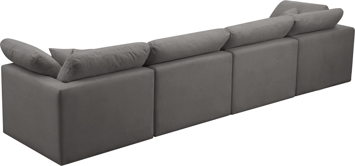 Plush Grey Velvet Standard Cloud Modular Sofa - Royal Furniture & Gifts (MI) - Multi Location
