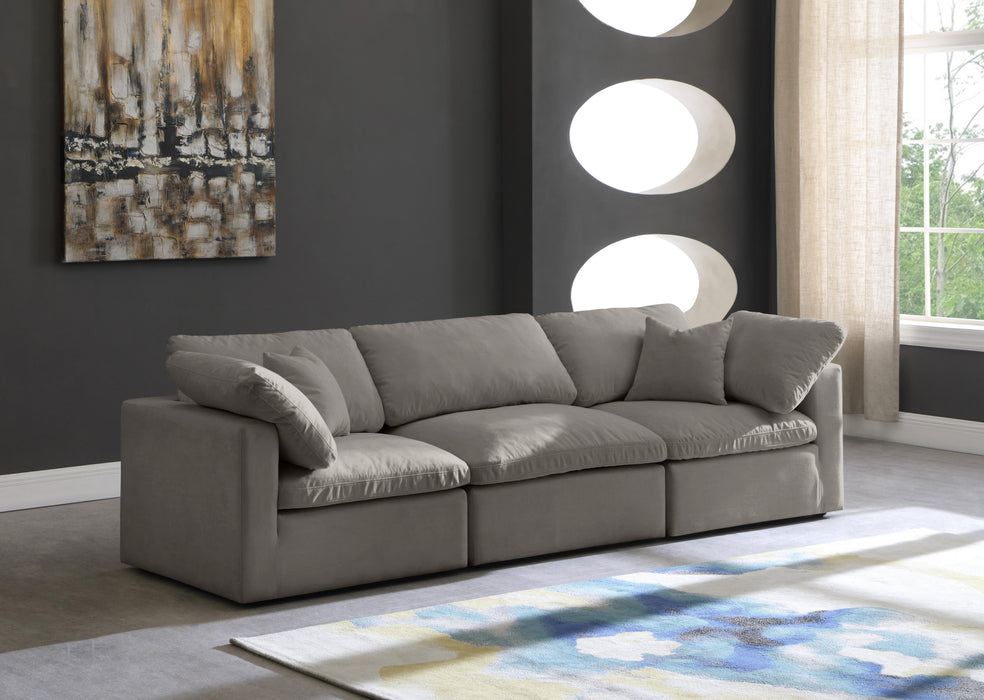 Plush Grey Velvet Standard Cloud Modular Sofa - Royal Furniture & Gifts (MI) - Multi Location