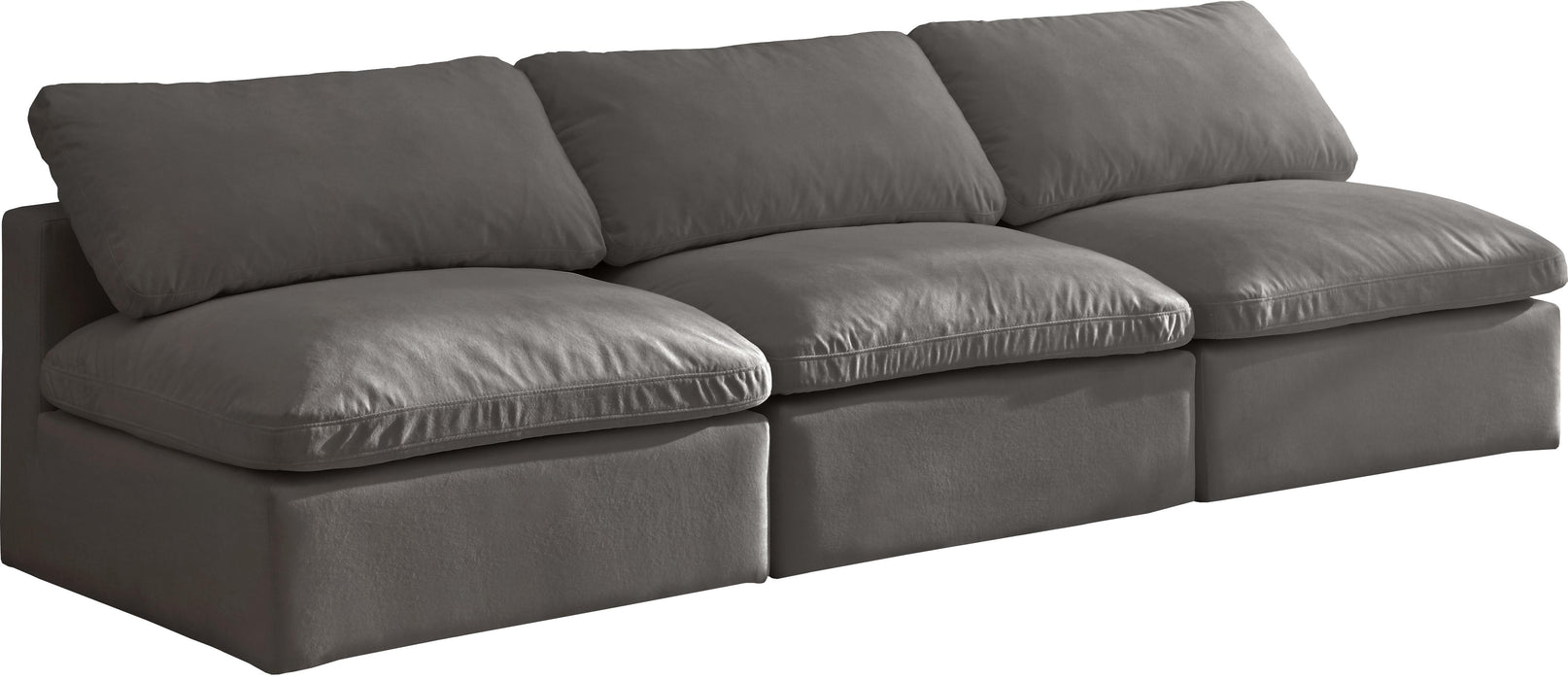Plush Grey Velvet Standard Cloud Modular Sofa - Royal Furniture & Gifts (MI) - Multi Location