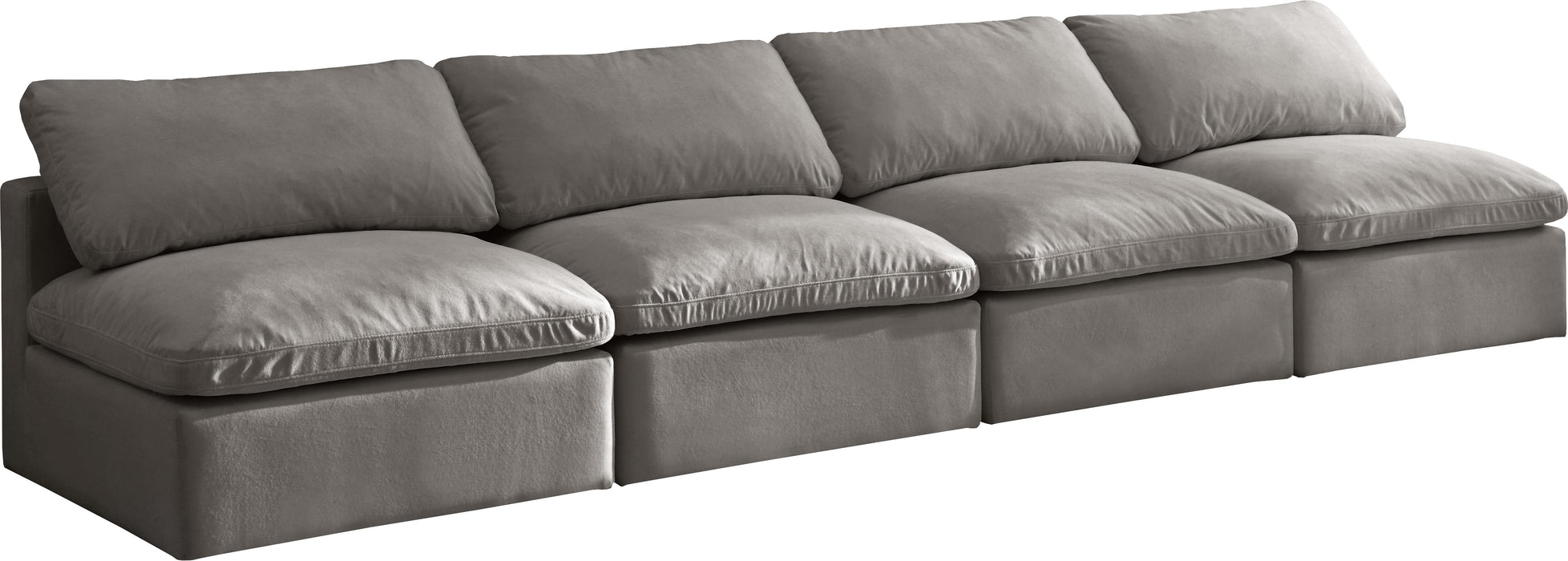 Plush Grey Velvet Standard Cloud Modular Sofa - Royal Furniture & Gifts (MI) - Multi Location