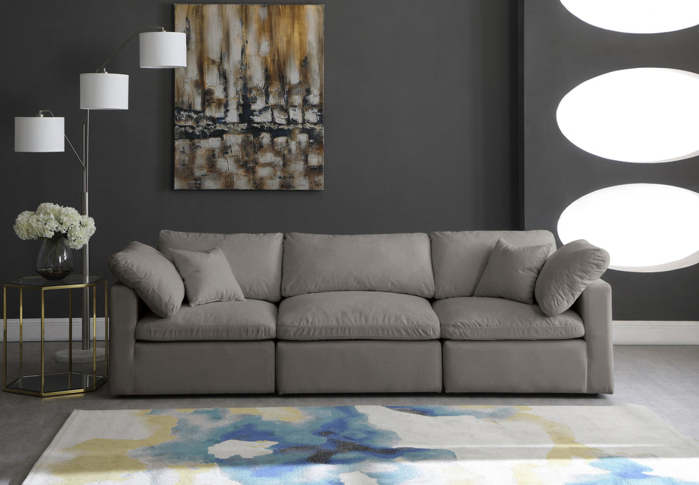 Plush Grey Velvet Standard Cloud Modular Sofa - Royal Furniture & Gifts (MI) - Multi Location