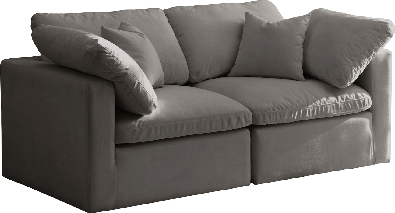 Plush Grey Velvet Standard Cloud Modular Sofa - Royal Furniture & Gifts (MI) - Multi Location