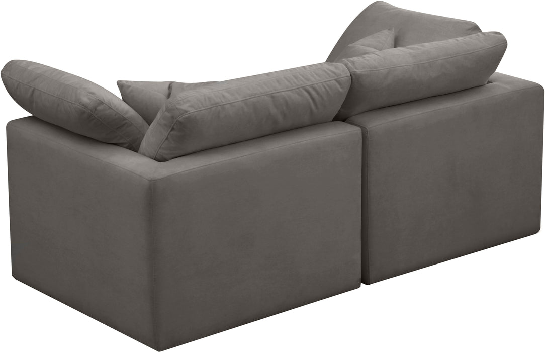 Plush Grey Velvet Standard Cloud Modular Sofa - Royal Furniture & Gifts (MI) - Multi Location