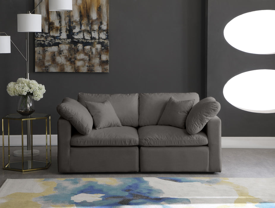 Plush Grey Velvet Standard Cloud Modular Sofa - Royal Furniture & Gifts (MI) - Multi Location