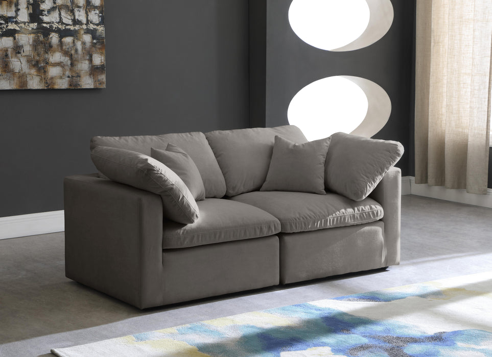 Plush Grey Velvet Standard Cloud Modular Sofa - Royal Furniture & Gifts (MI) - Multi Location