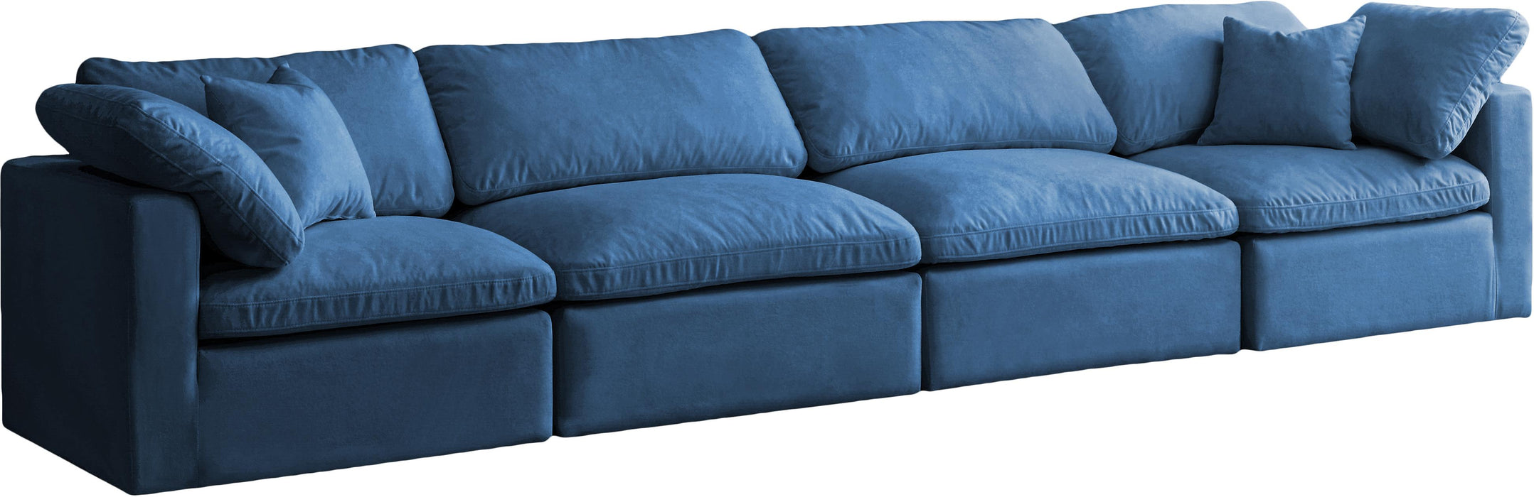 Plush Navy Velvet Standard Cloud Modular Sofa - Royal Furniture & Gifts (MI) - Multi Location