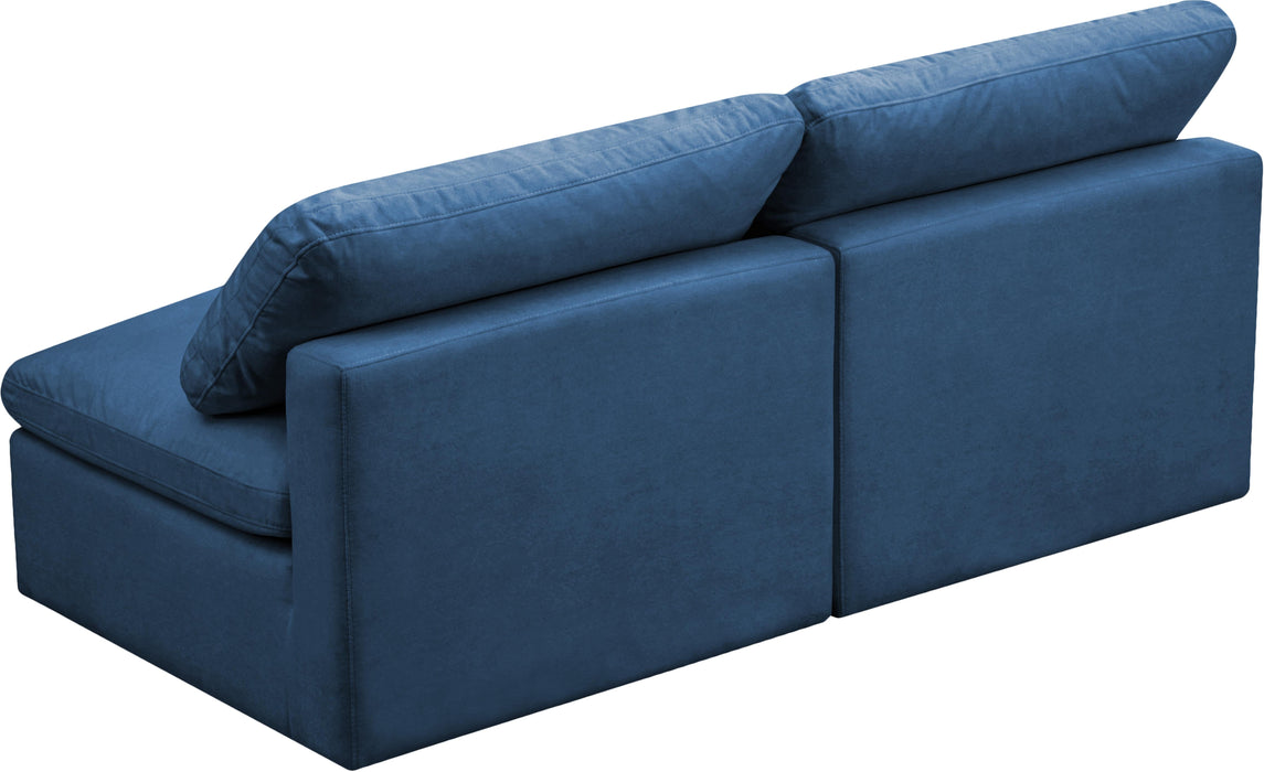 Plush Navy Velvet Standard Cloud Modular Sofa - Royal Furniture & Gifts (MI) - Multi Location