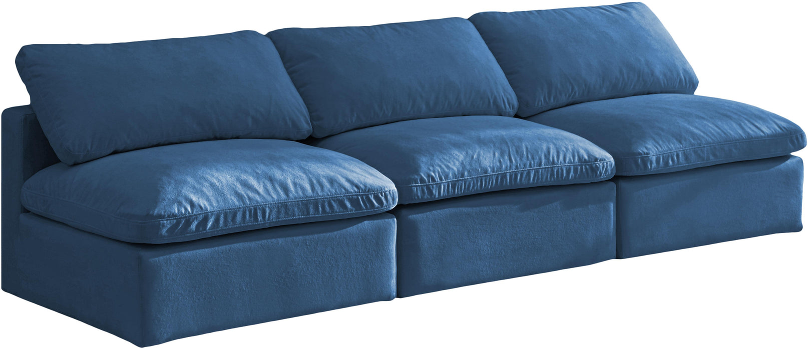Plush Navy Velvet Standard Cloud Modular Sofa - Royal Furniture & Gifts (MI) - Multi Location