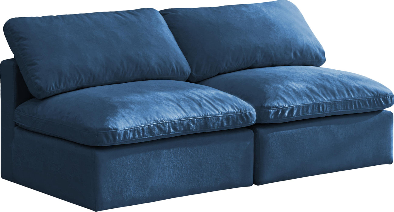 Plush Navy Velvet Standard Cloud Modular Sofa - Royal Furniture & Gifts (MI) - Multi Location
