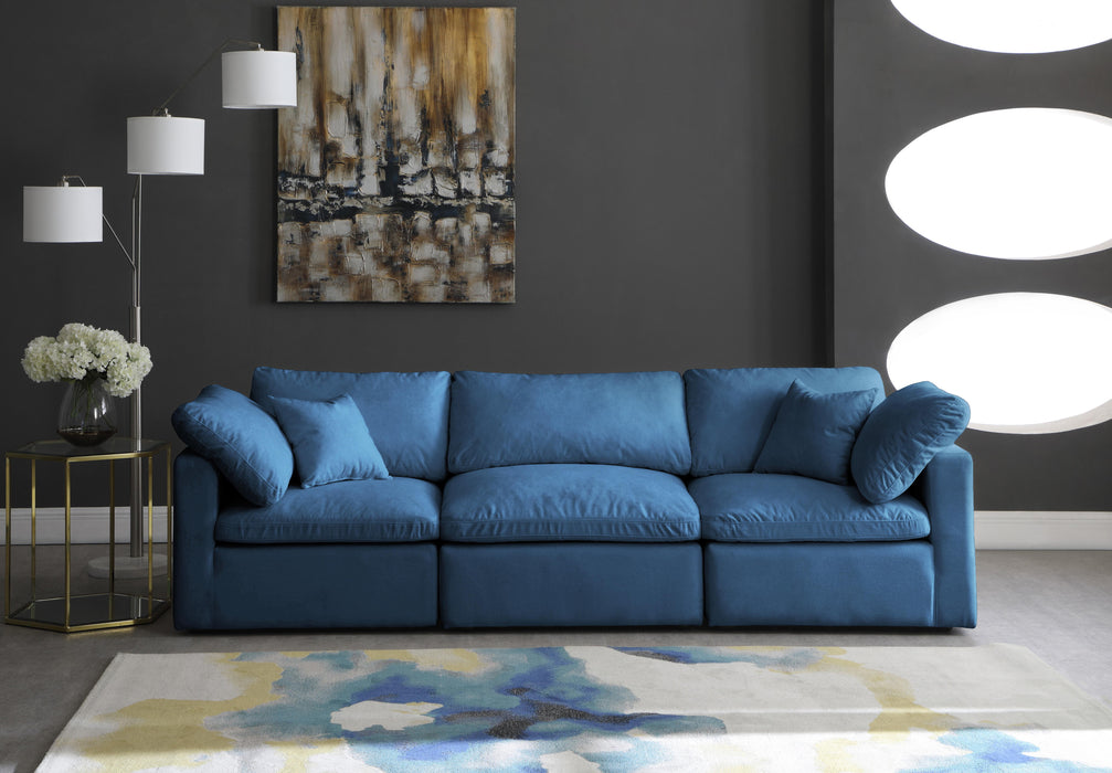 Plush Navy Velvet Standard Cloud Modular Sofa - Royal Furniture & Gifts (MI) - Multi Location