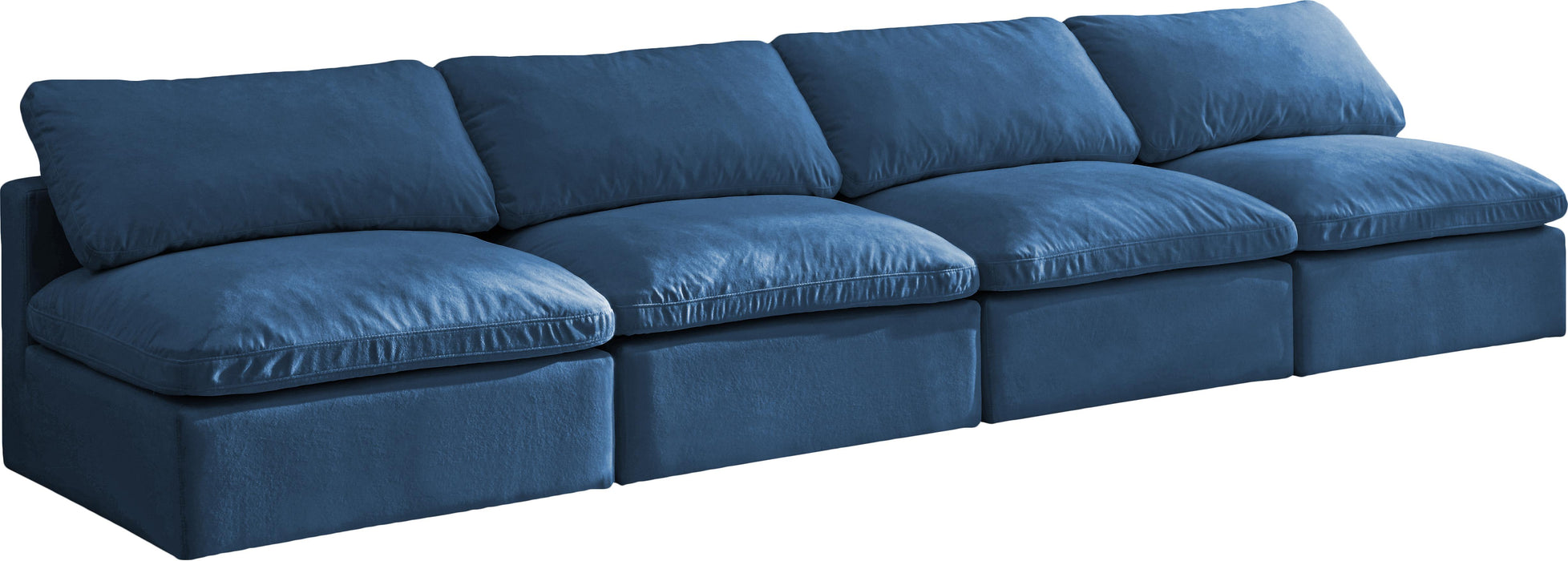 Plush Navy Velvet Standard Cloud Modular Sofa - Royal Furniture & Gifts (MI) - Multi Location