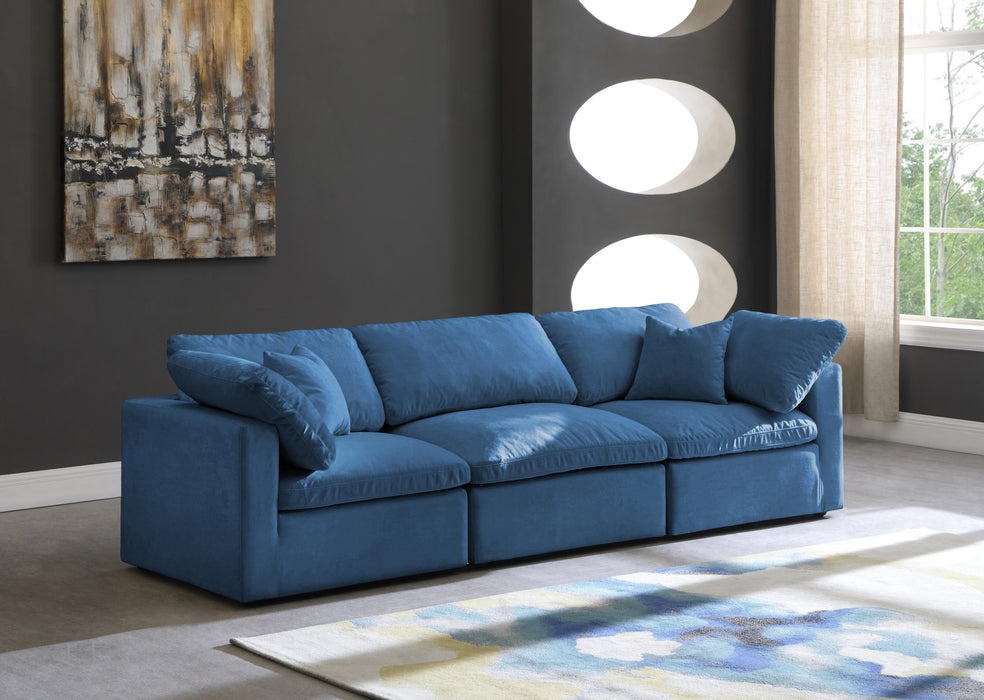 Plush Navy Velvet Standard Cloud Modular Sofa - Royal Furniture & Gifts (MI) - Multi Location