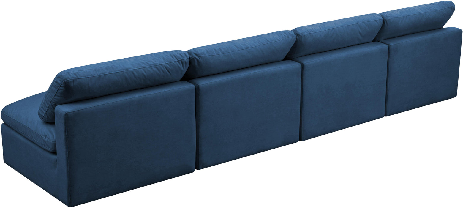 Plush Navy Velvet Standard Cloud Modular Sofa - Royal Furniture & Gifts (MI) - Multi Location