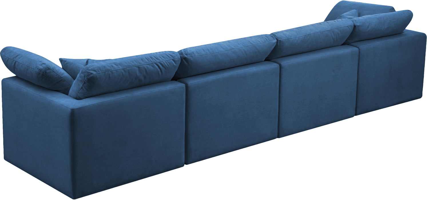 Plush Navy Velvet Standard Cloud Modular Sofa - Royal Furniture & Gifts (MI) - Multi Location