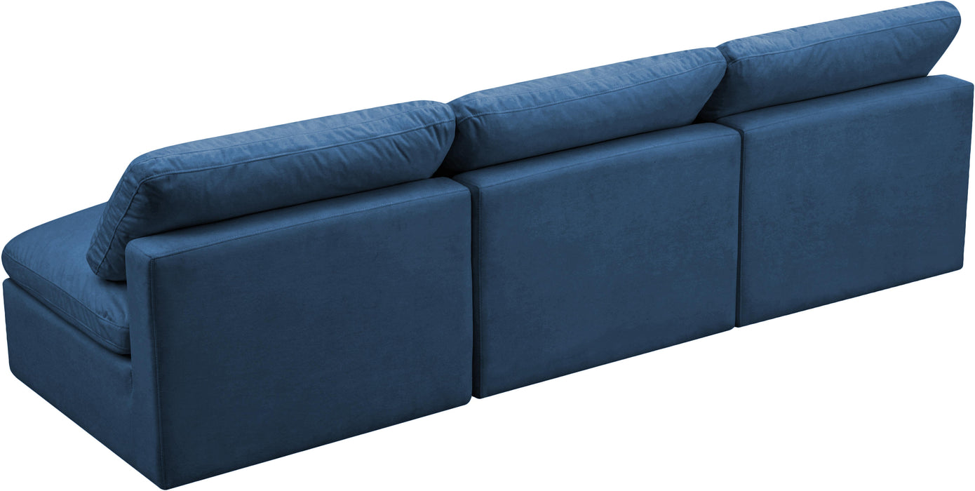 Plush Navy Velvet Standard Cloud Modular Sofa - Royal Furniture & Gifts (MI) - Multi Location