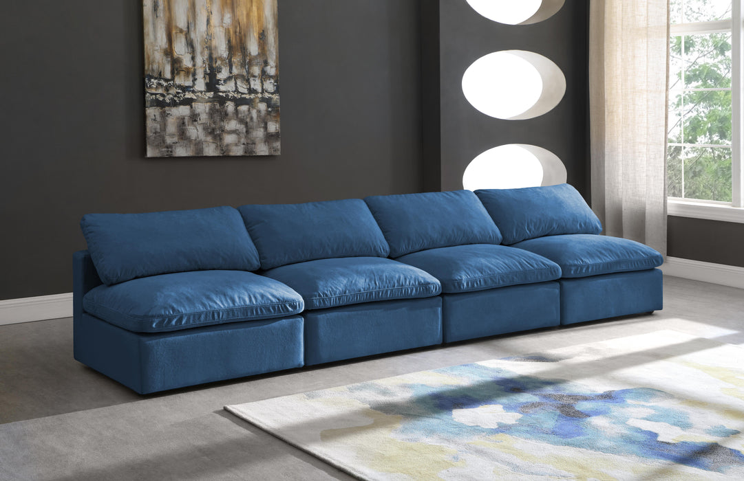 Plush Navy Velvet Standard Cloud Modular Sofa - Royal Furniture & Gifts (MI) - Multi Location