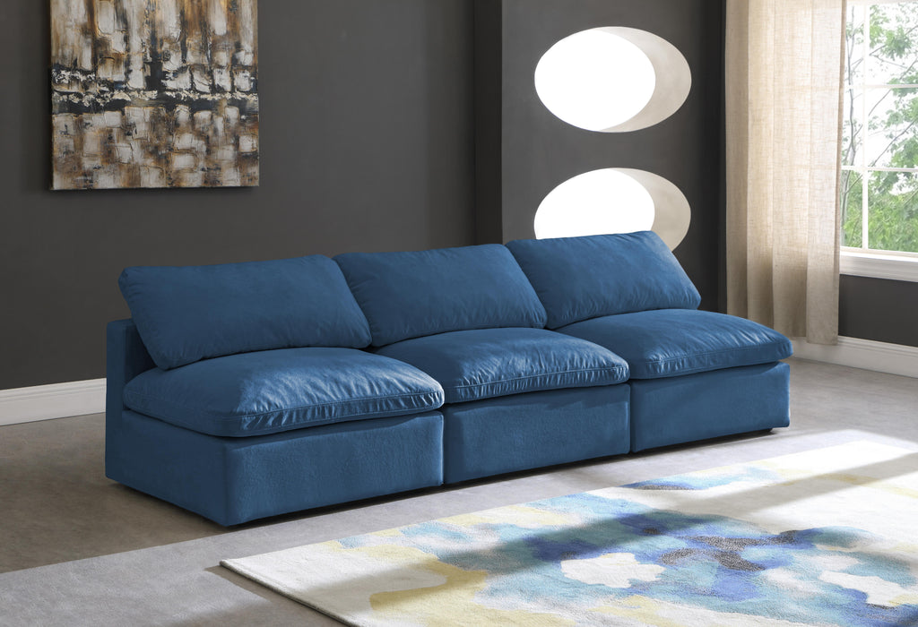 Plush Navy Velvet Standard Cloud Modular Sofa - Royal Furniture & Gifts (MI) - Multi Location