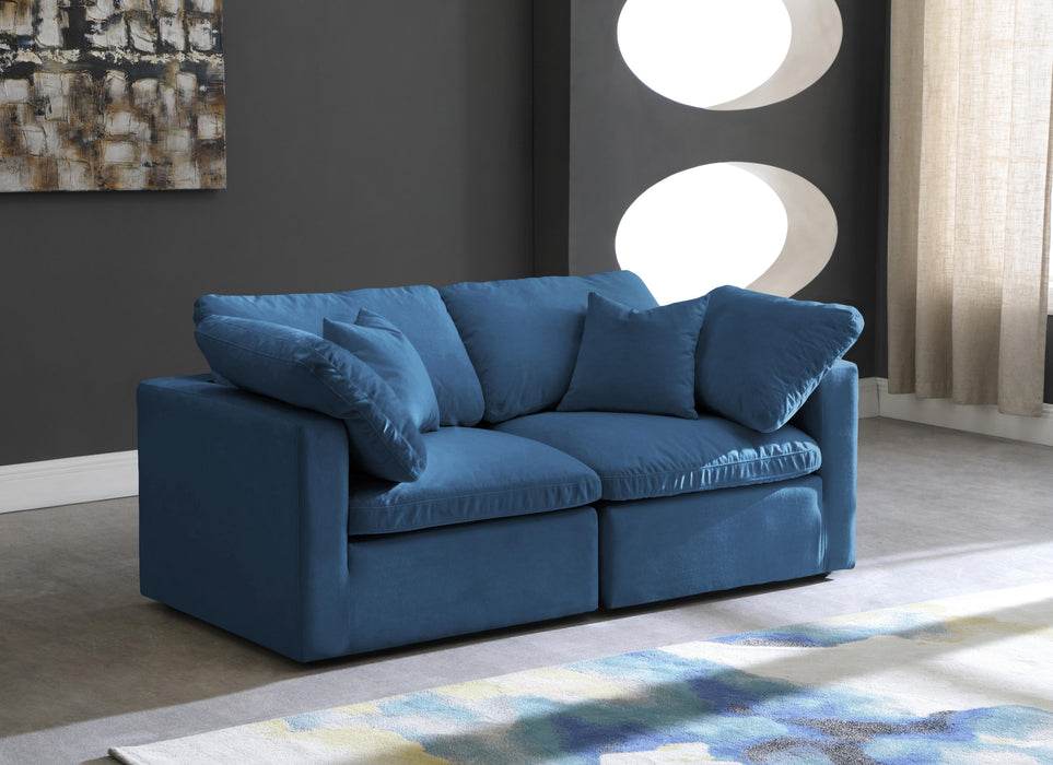 Plush Navy Velvet Standard Cloud Modular Sofa - Royal Furniture & Gifts (MI) - Multi Location