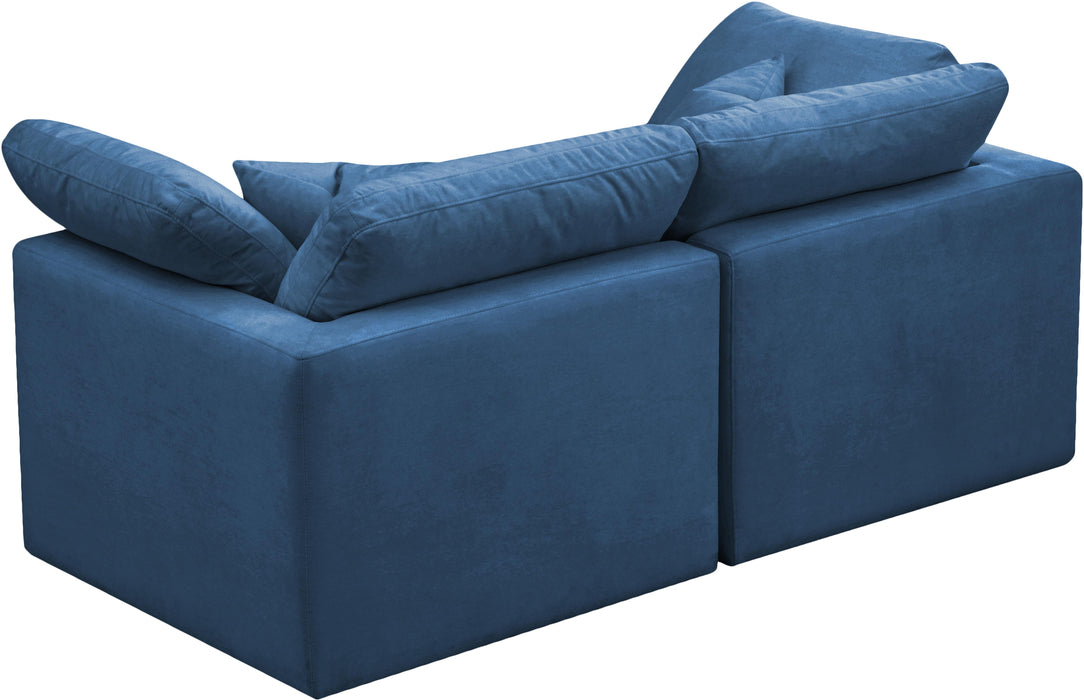 Plush Navy Velvet Standard Cloud Modular Sofa - Royal Furniture & Gifts (MI) - Multi Location