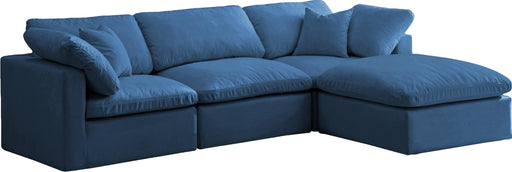 Plush Navy Velvet Standard Cloud Modular Sectional - Royal Furniture & Gifts (MI) - Multi Location