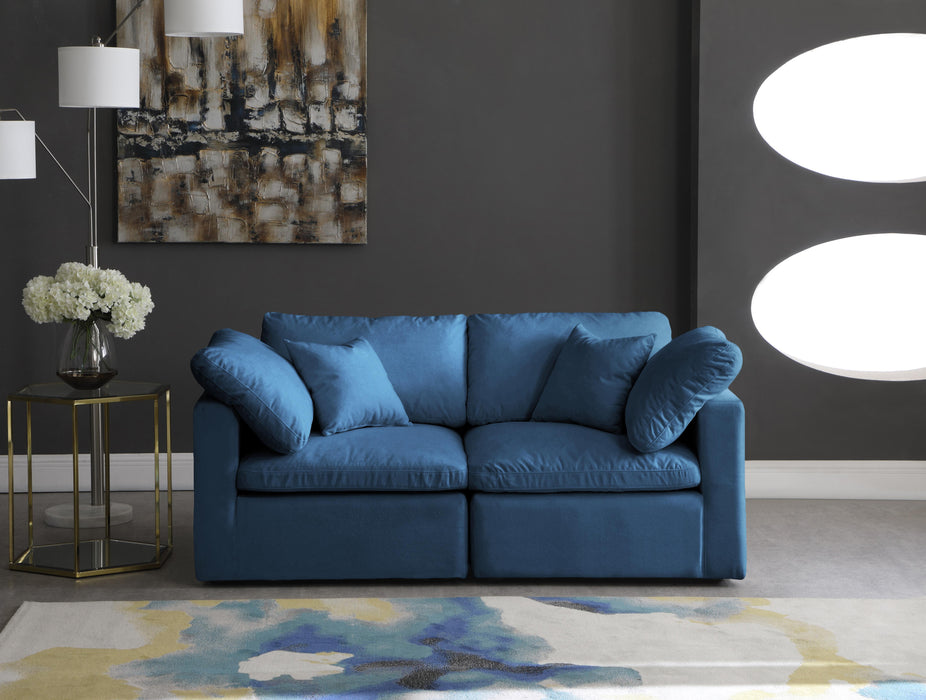 Plush Navy Velvet Standard Cloud Modular Sofa - Royal Furniture & Gifts (MI) - Multi Location