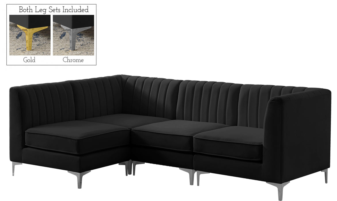 Alina Black Velvet Modular Sectional - Royal Furniture & Gifts (MI) - Multi Location