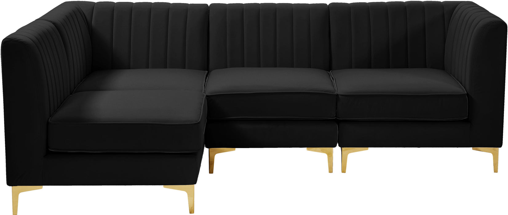 Alina Black Velvet Modular Sectional - Royal Furniture & Gifts (MI) - Multi Location