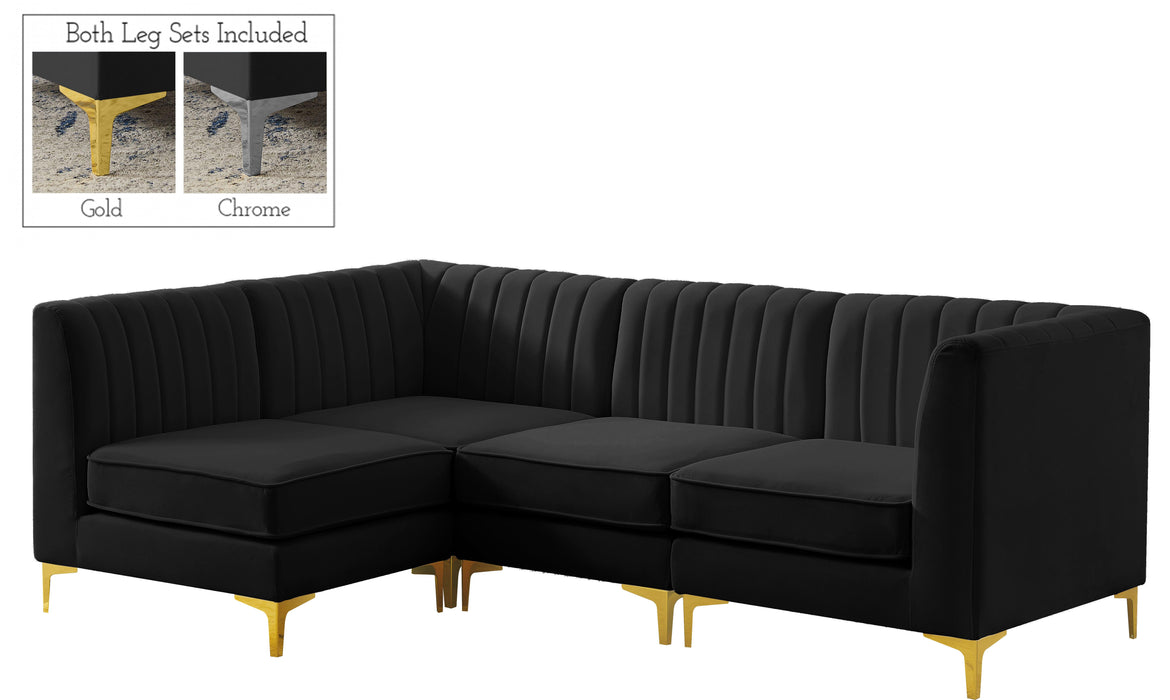 Alina Black Velvet Modular Sectional - Royal Furniture & Gifts (MI) - Multi Location