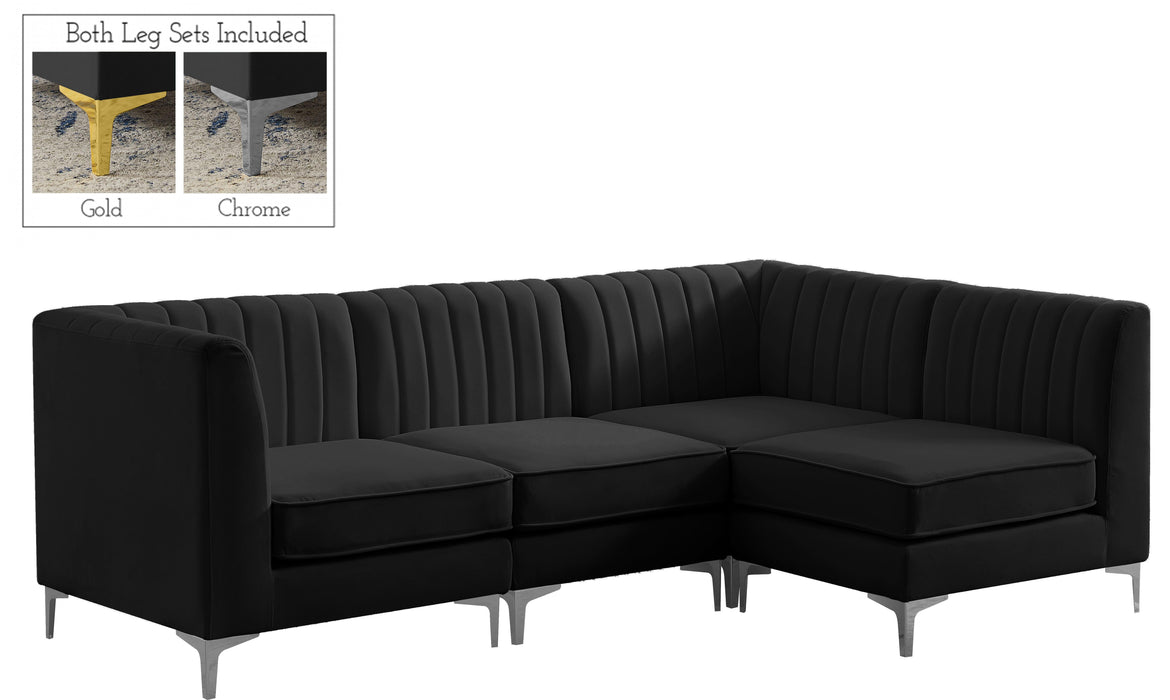 Alina Black Velvet Modular Sectional - Royal Furniture & Gifts (MI) - Multi Location