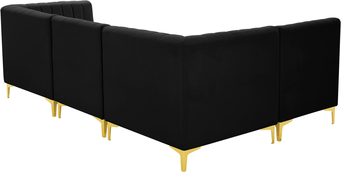 Alina Black Velvet Modular Sectional - Royal Furniture & Gifts (MI) - Multi Location