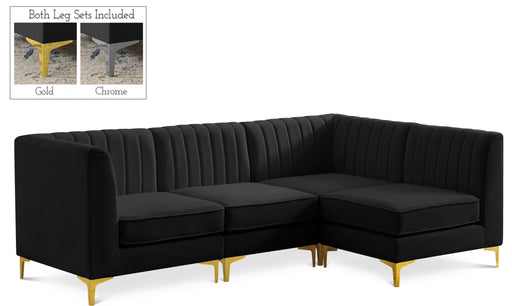 Alina Black Velvet Modular Sectional - Royal Furniture & Gifts (MI) - Multi Location