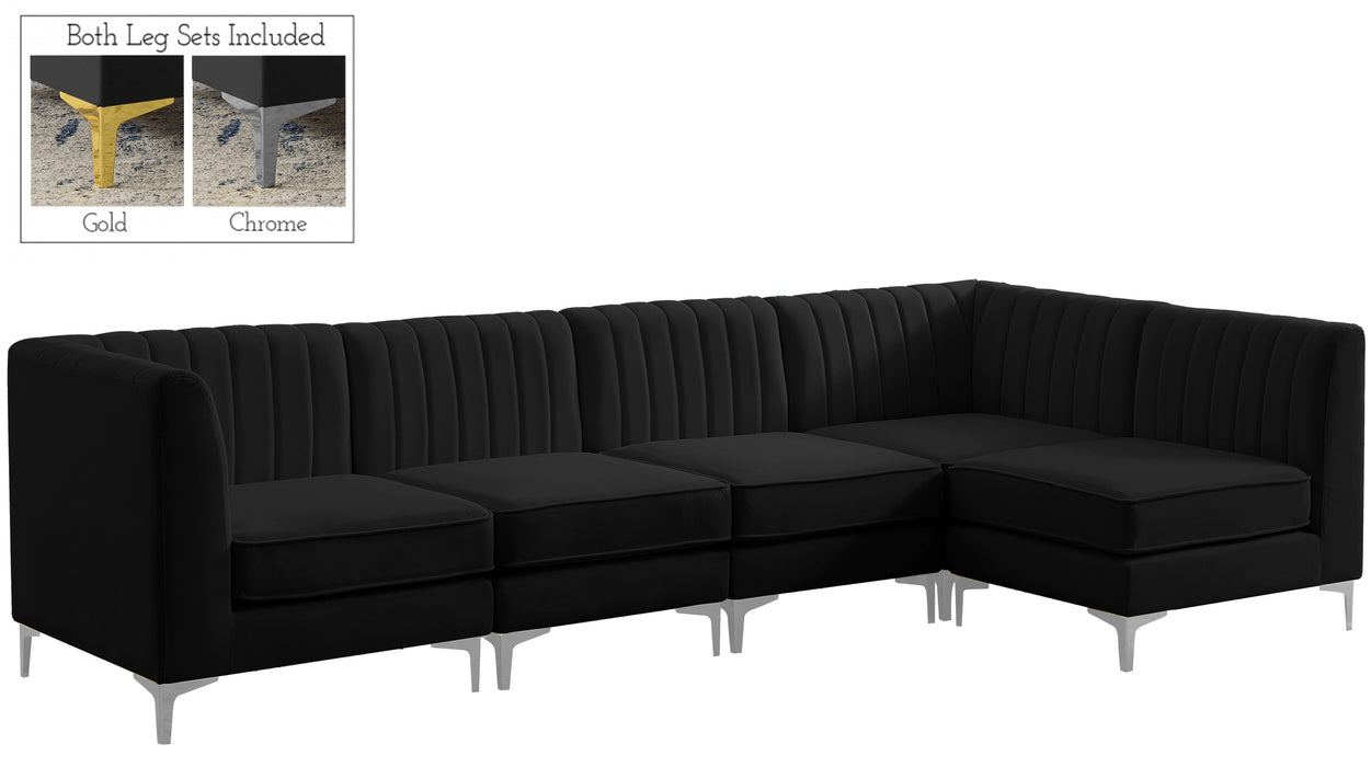 Alina Black Velvet Modular Sectional - Royal Furniture & Gifts (MI) - Multi Location