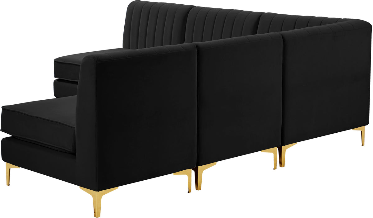 Alina Black Velvet Modular Sectional - Royal Furniture & Gifts (MI) - Multi Location