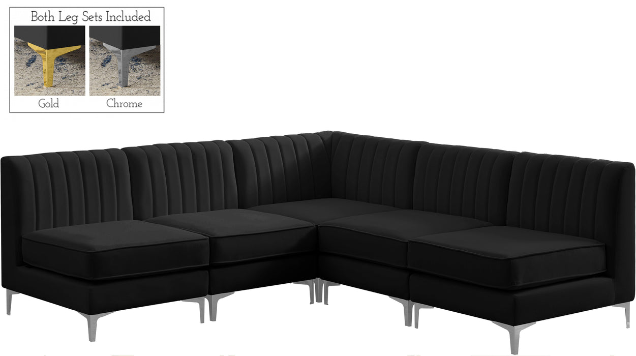 Alina Black Velvet Modular Sectional - Royal Furniture & Gifts (MI) - Multi Location