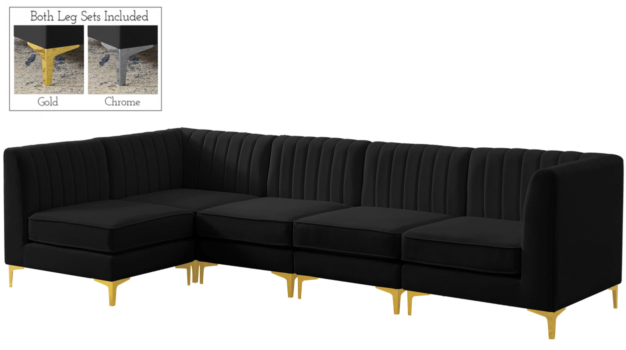 Alina Black Velvet Modular Sectional - Royal Furniture & Gifts (MI) - Multi Location