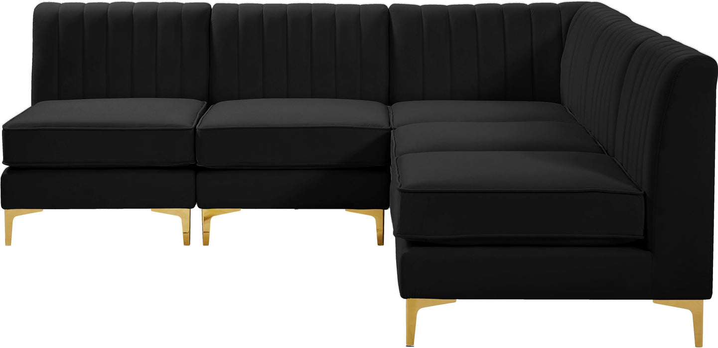 Alina Black Velvet Modular Sectional - Royal Furniture & Gifts (MI) - Multi Location