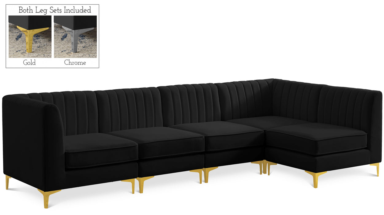 Alina Black Velvet Modular Sectional - Royal Furniture & Gifts (MI) - Multi Location