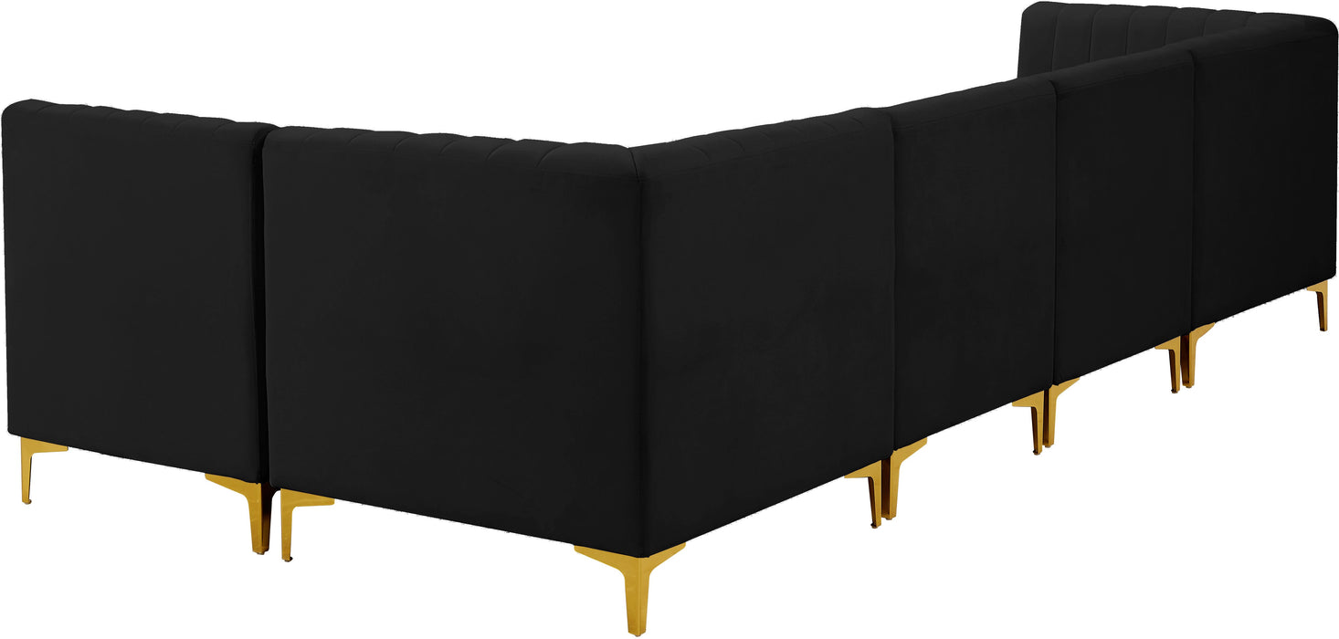 Alina Black Velvet Modular Sectional - Royal Furniture & Gifts (MI) - Multi Location