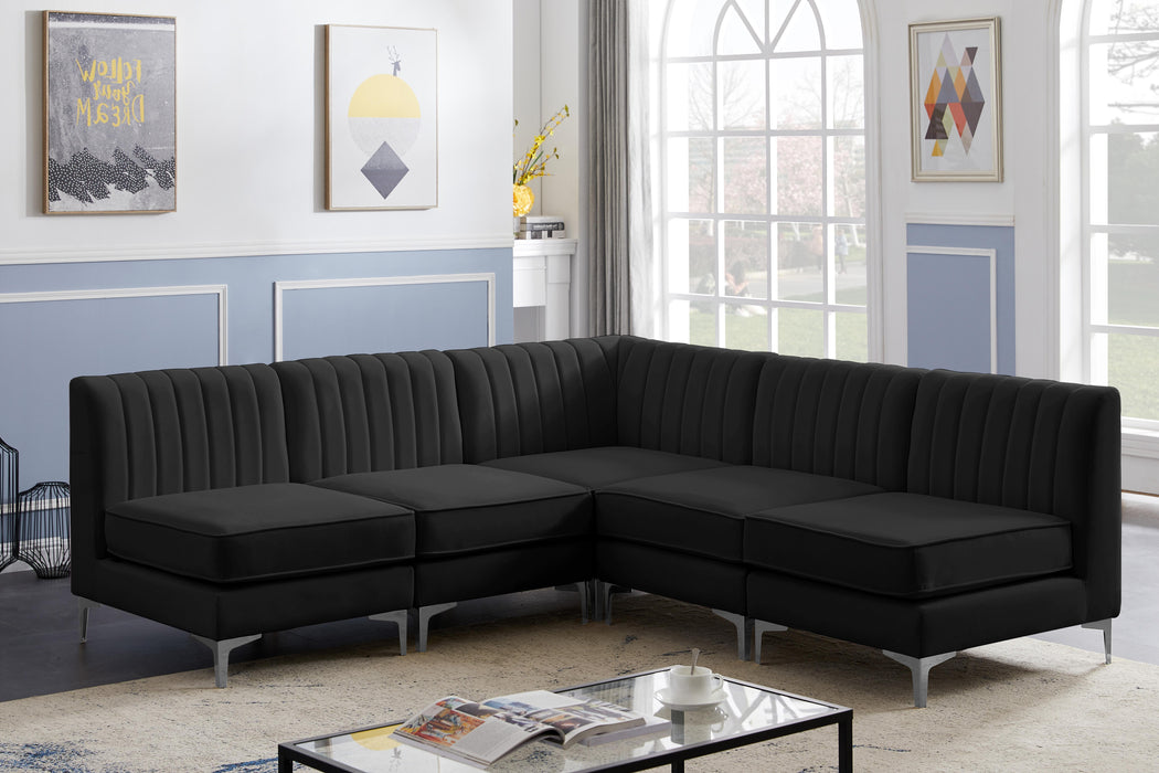 Alina Black Velvet Modular Sectional - Royal Furniture & Gifts (MI) - Multi Location