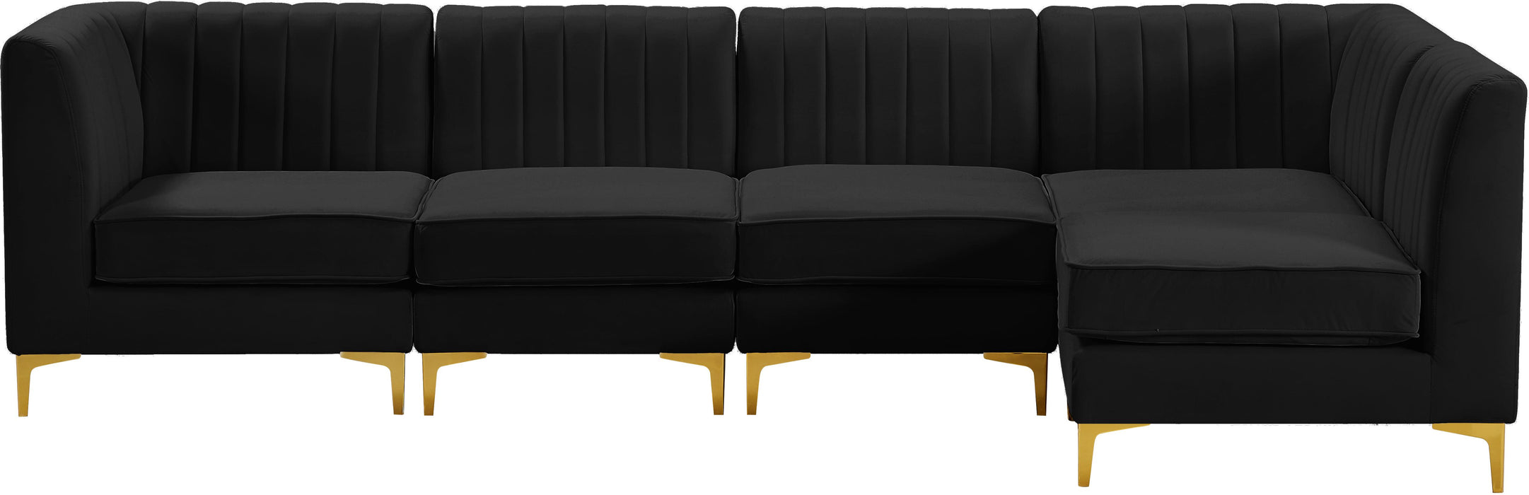 Alina Black Velvet Modular Sectional - Royal Furniture & Gifts (MI) - Multi Location