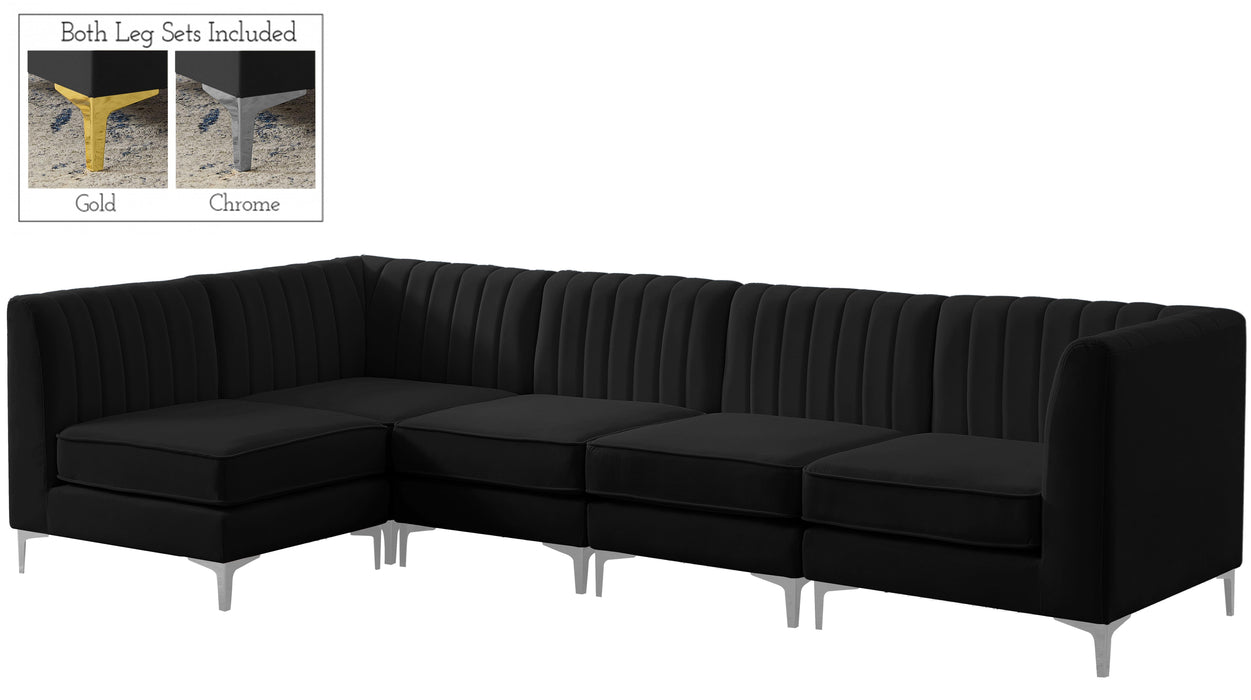 Alina Black Velvet Modular Sectional - Royal Furniture & Gifts (MI) - Multi Location
