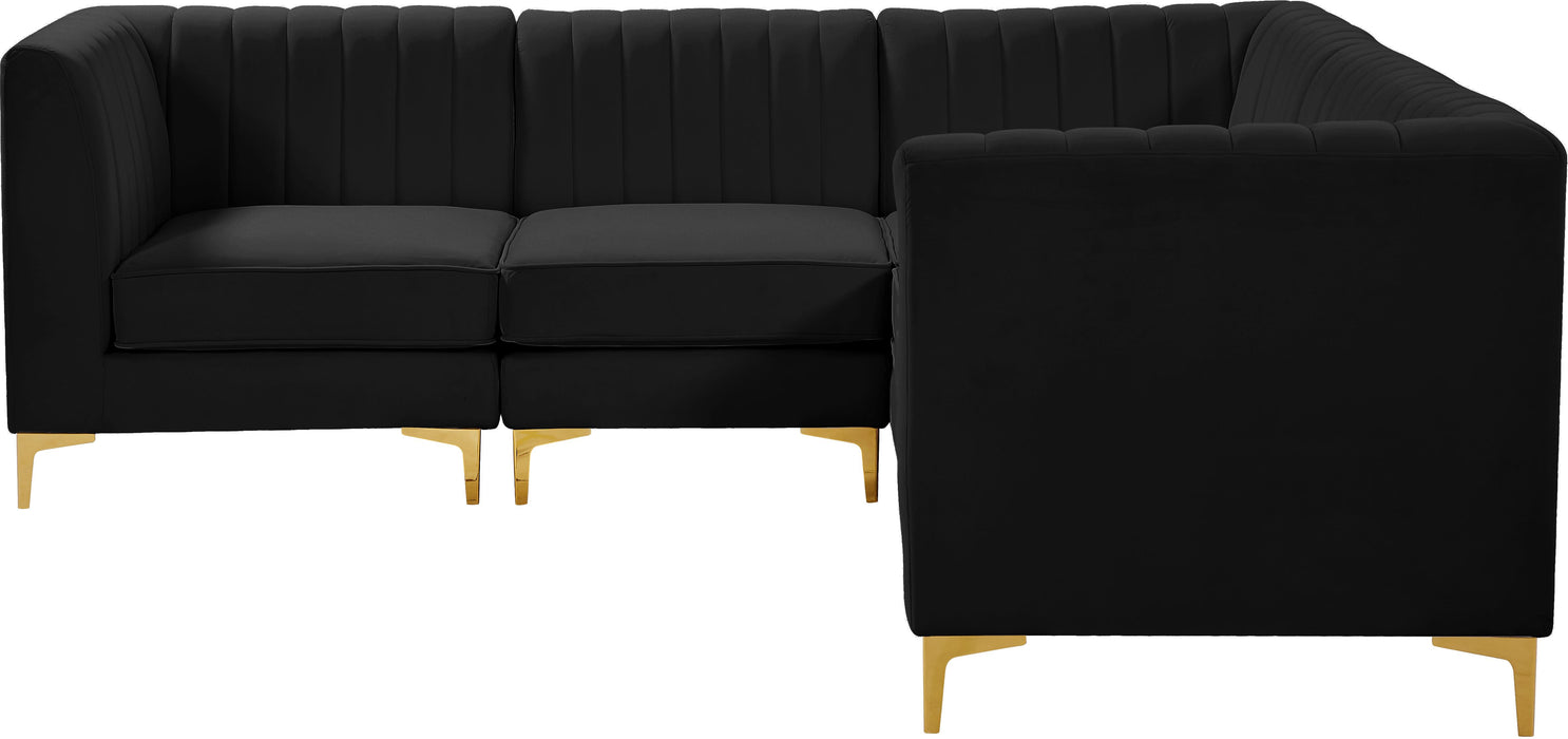 Alina Black Velvet Modular Sectional - Royal Furniture & Gifts (MI) - Multi Location