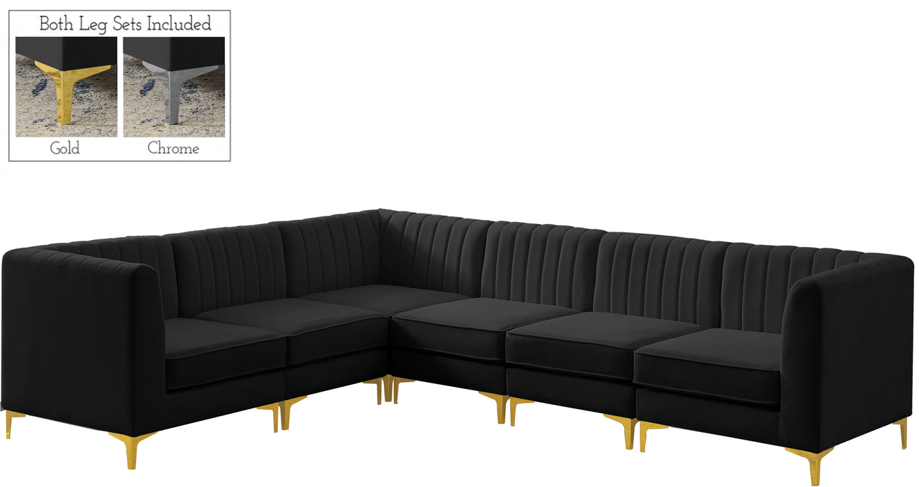 Alina Black Velvet Modular Sectional - Royal Furniture & Gifts (MI) - Multi Location