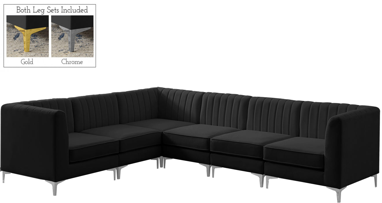 Alina Black Velvet Modular Sectional - Royal Furniture & Gifts (MI) - Multi Location
