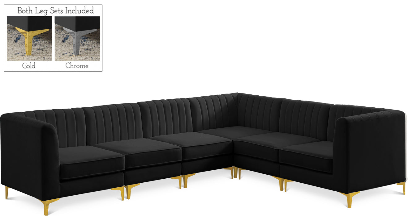 Alina Black Velvet Modular Sectional - Royal Furniture & Gifts (MI) - Multi Location