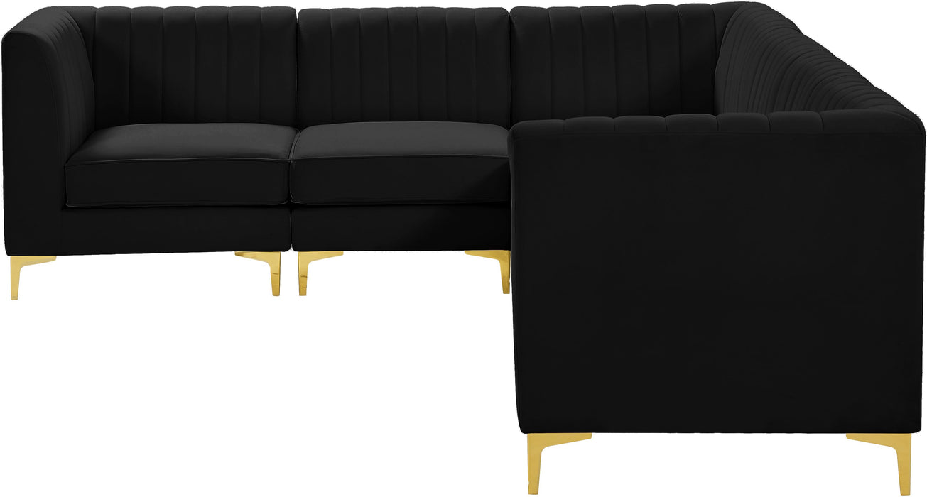 Alina Black Velvet Modular Sectional - Royal Furniture & Gifts (MI) - Multi Location