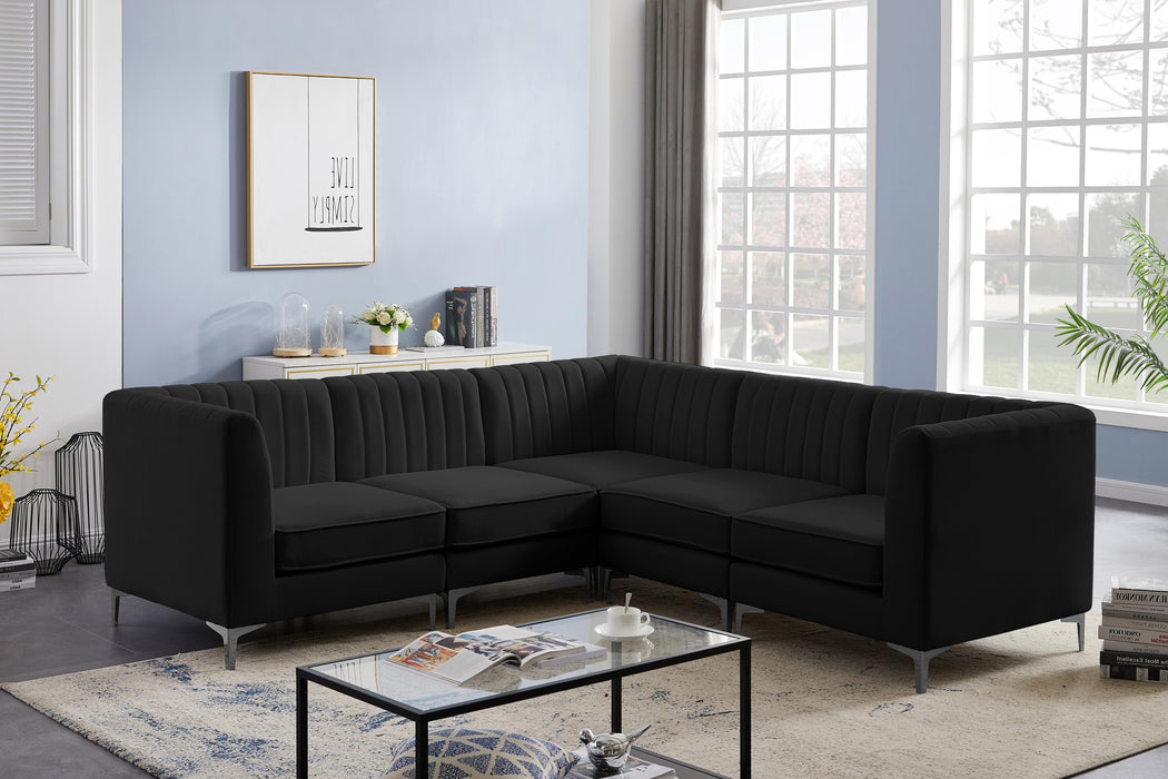 Alina Black Velvet Modular Sectional - Royal Furniture & Gifts (MI) - Multi Location